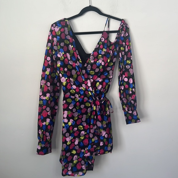 NBD Revolve Maxine Mini wrap Dress in Painted Dot - Picture 5 of 13